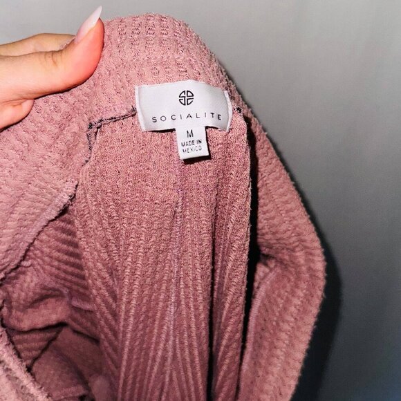 Socialite Womens Medium Stretch Regular V-Neck Elastic Waist Coordinate Set Pink - Picture 7 of 7